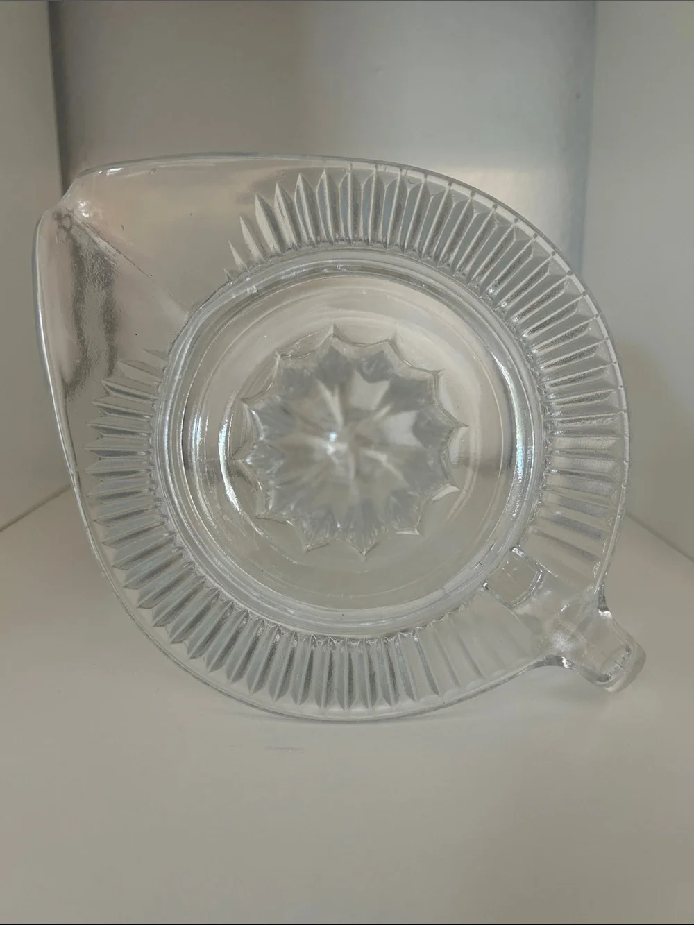 Large Vintage Clear Glass Juicer Reamer
